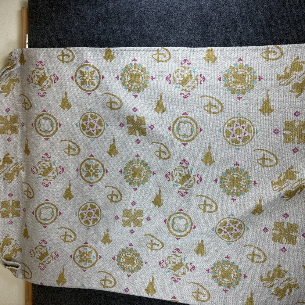 Disney Fantasyland Castle Woven Throw Blanket One Size Beige All Over Logo Print